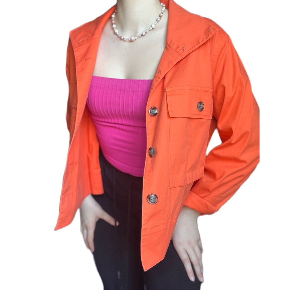 Orange button up jacket